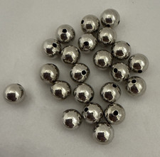 48 pcs 10mm Round Rhodium Plated Brass Spacers Balls Beads Off 14