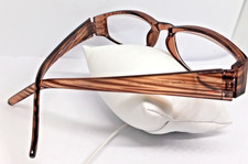 Magnivision 2.75 Brown Stripe Reading Glasses Oblong Lenses