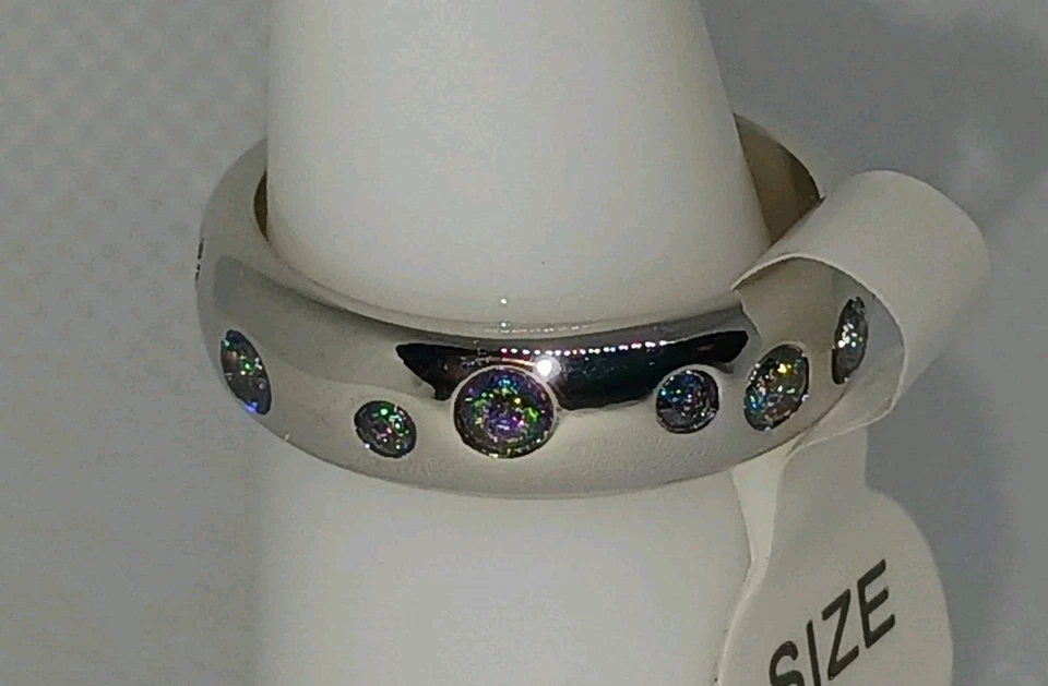 RBP6964 Size 5 ^Another Lifetime^ Lab-Created Rainbow Topaz On Rhodium Plating. - Image 4 of 4