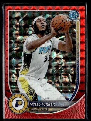 2025-26 Bowman Chrome Red Geometric Myles Turner /5 Indiana Pacers #BCV-161