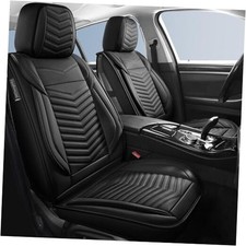 Car Seat Covers,Breathable and Waterproof Faux Leather Front Seat Style1 Black