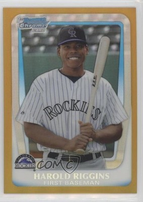 2011 Bowman Draft Chrome Prospects Gold Refractor 23/50 Harold Riggins 4r3