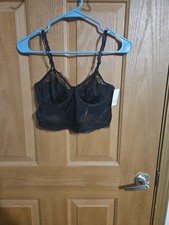 NWT Auden Black Unlined Underwire Lace Corset Type Bra