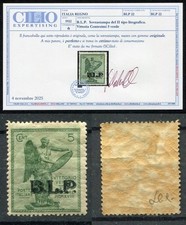KINGDOM OF ITALY 1922 B.L.P. VITTORIA CENT 5 GREEN MLH* CAT. 22