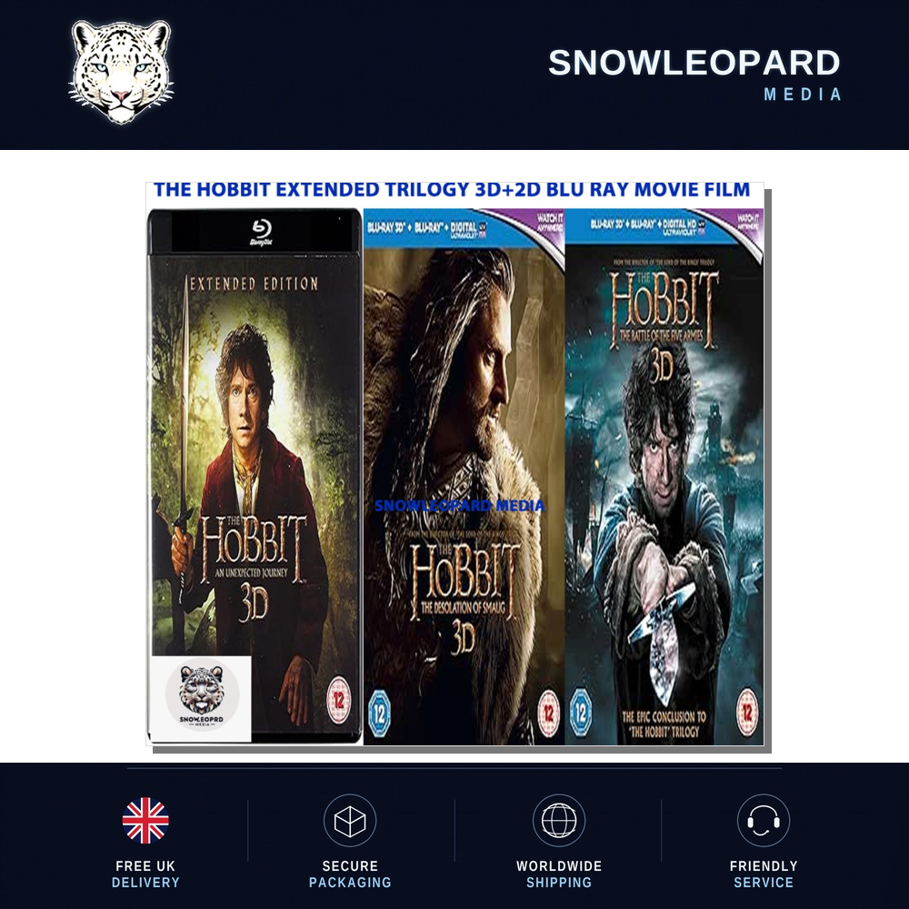THE HOBBIT EXTENDED TRILOGY 3D+2D BLU RAY MOVIE FILM COLLECTION