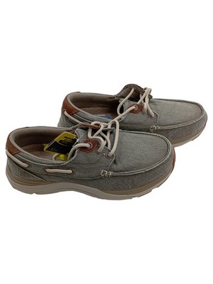Skechers Herren Bootsschuhe Relaxed Fit Goga Mat Gr. 40 Grau NEU
