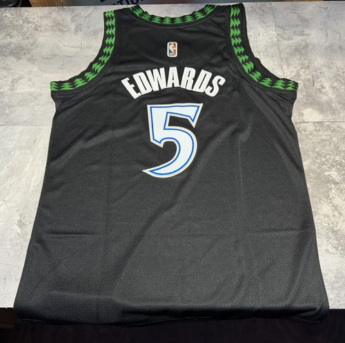 NWT Youth Black Nike Anthony Edwards Minnesota Timberwolves Jersey Size Medium
