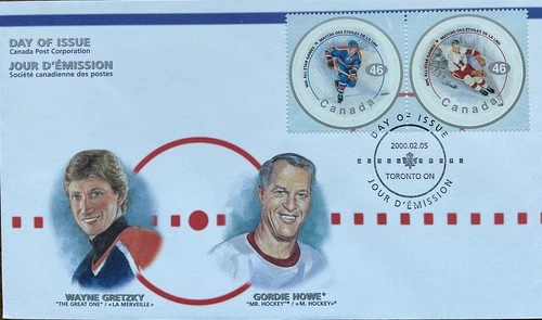 Canada Poste 1938 Hockey Greats Wayne Gretzky Great One Gordie Howe Mr. Hockey
