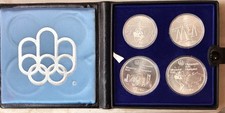 1976 Olympic Canada 4 silver coin set - Series I : 4.32 oz of Silver ! 68.97 per troy oz