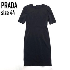 USED PRADA FORMAL DRESS, SHORT SLEEVE, LONG, SIZE 44, BLACK, STRETCH ACCEPTABL