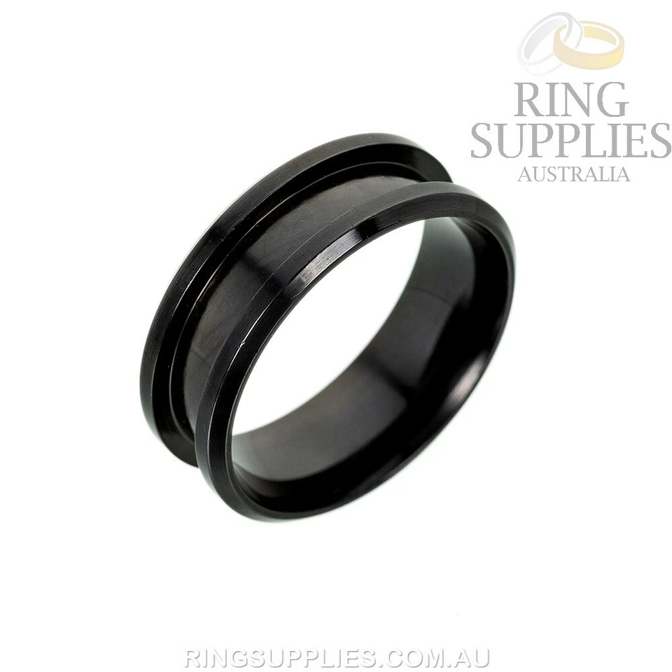 8mm Stainless Steel Ring Blank with 4mm channel for ring inlays - image 4 of 4