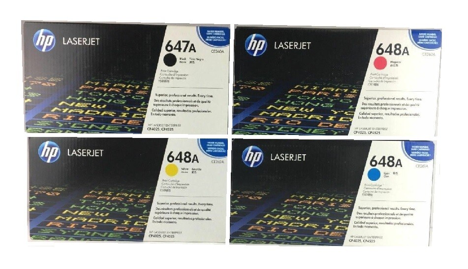 SET ORIGINALE 4 TONER HP 646X + 646A – Nero, Ciano, Giallo, Magenta – Per Stampanti LaserJet CM4540