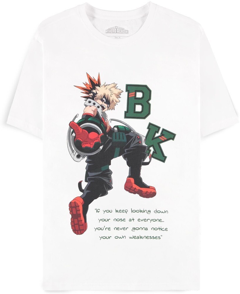 My Hero Academia - White Bakugo Quote - Mens Short Sleeved T-Shirt White 5790₽