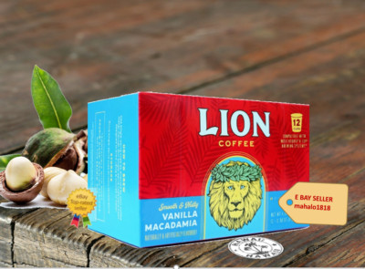  LION COFFEE - VANILLA MACADAMIA 12 Single Serve Pods K-Cups Keurig