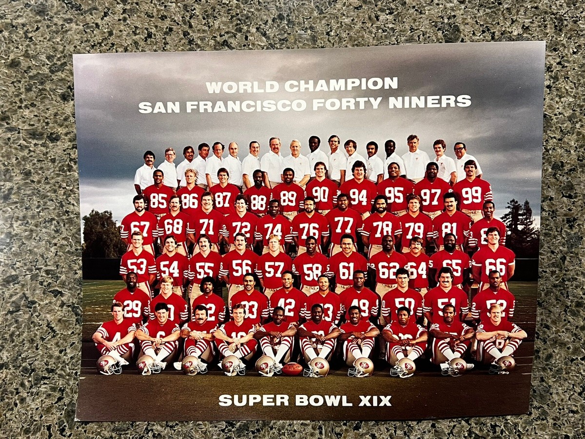 1985 Super Bowl XIX San Francisco 49ers Team Photo NFL Champ