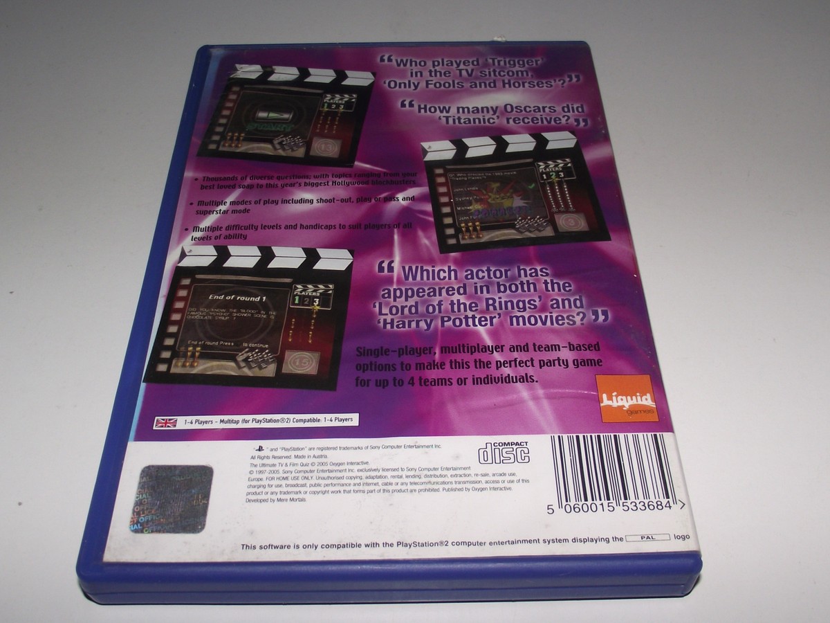 Jeu Quiz PS2 The Ultimate TV & Film Quiz - Version PAL UK Avec Manuel - Très Bon état