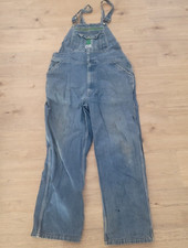 Liberty Rigid Denim Bib Overalls Blue Zip Fly Trucker Carpenter Farmer 40x32