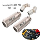For Ducati Monster 696 796 659 1100 Mid Exhaust Link Pipe 51mm Muffler DB Killer