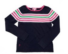 Lilly Pulitzer Sweater Navy Blue w/Pink Stripes Girls Size XL 12-14 