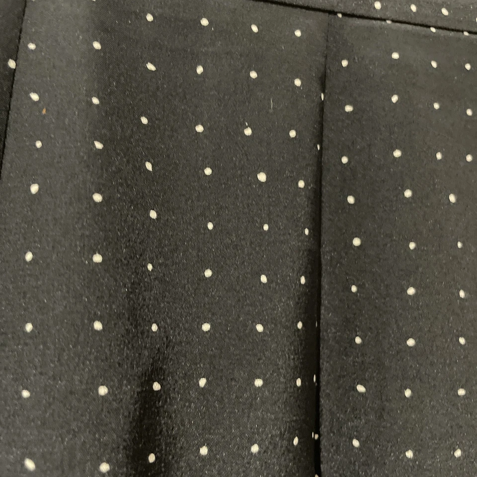 JAEGER Skirt Black & Ivory Spotted Lined 100% Silk Box Pleat Size 14 Uk - Image 4 of 4