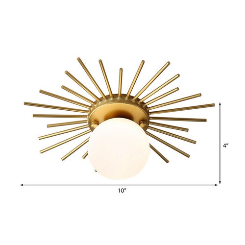 Modern Gold Sputnik Flush Mount Lamp Hallway Globe Glass Ceiling Light Fixture - Picture 8 of 12