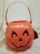 RARE Hallmark Vintage Halloween Boo Bucket Pumpkin Treat Candy Container w/tag
