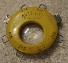 1 antique Auto-Lite spark plugs Gap Gauge wrench USA magnifyer yellow tool VTG