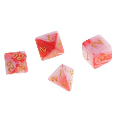 6 Satz D4-D20 Acryl Farbverlauf Würfel 16 mm ( 7pcs/Set) für Brettspiel, Bunt