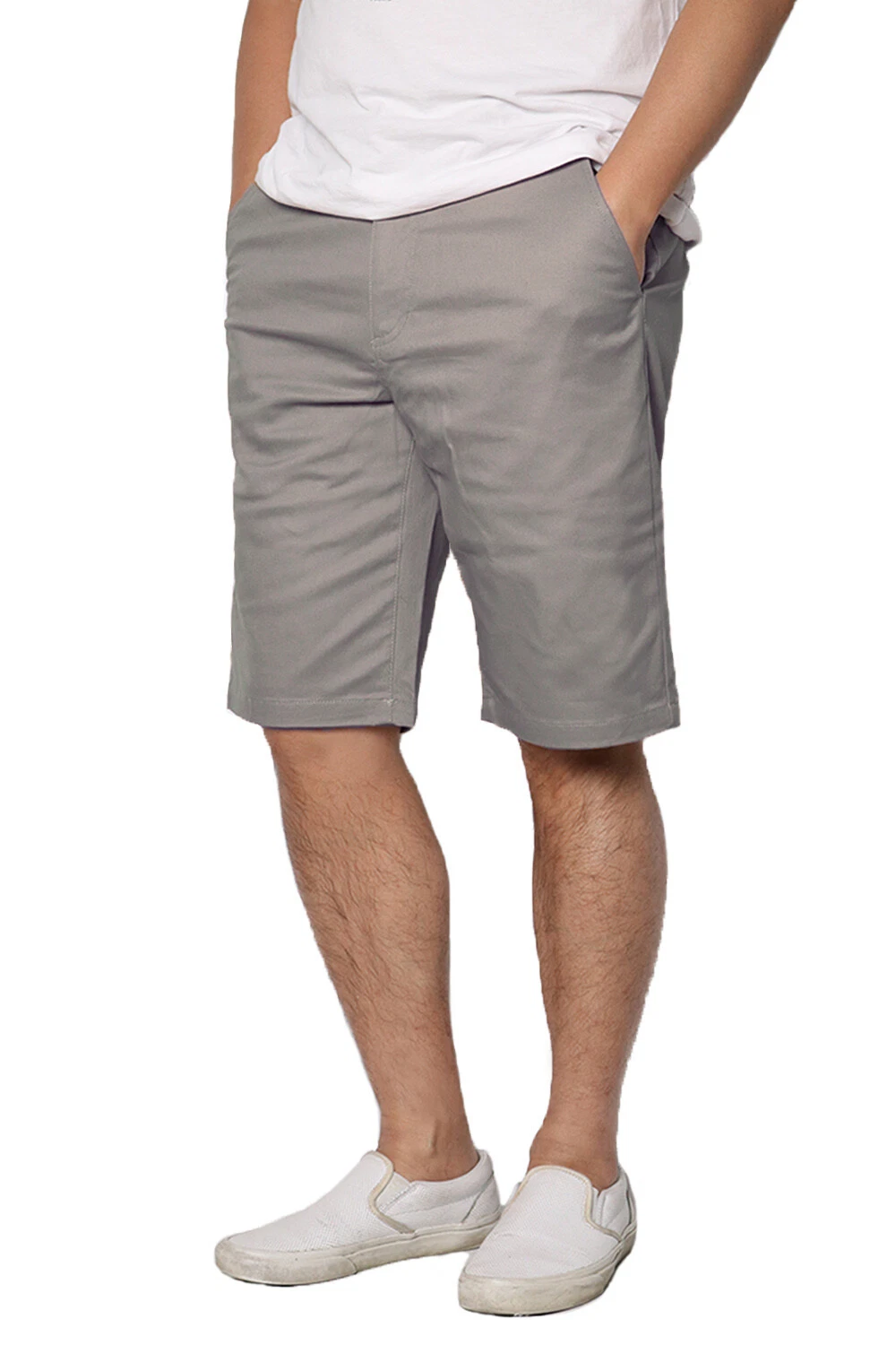 Men's Slim-Fit 10.5" Inseam Lightweight Flat Front Comfort Stretch Chino Shorts