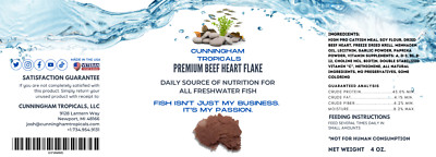 Cunningham Tropicals - 1/4 lb. Premium Beef Heart Flake