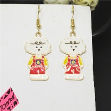New Red Enamel Cute Cartoon Dog Girl Fashion Women Stand Earring Gifts