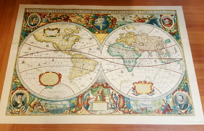 Nova Totis Terrarum Orbis Geographic Hydrographica world map Germany Ariel Press