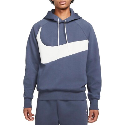 Nike Sportswear Big Swoosh Tech Fleece Hoodie Thunder Blue White DD8222-437  $120 | eBay