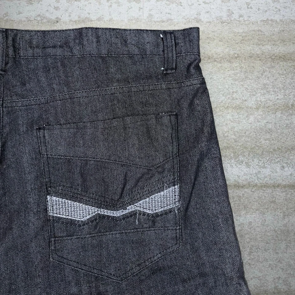 Vintage Skater Wide Leg Jean Shorts 40x14 Black Baggy 14" Inseam Jorts Y2K - Image 3 of 4