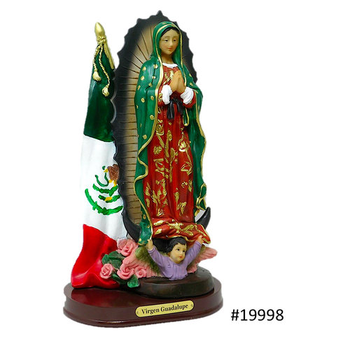 Virgen De Guadalupe Con Bandera Mexico 12" Our Lady Of Guadalupe Statue # 19998 - Picture 3 of 6