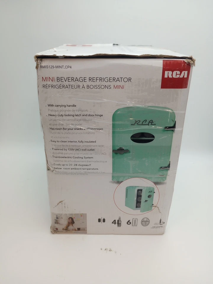 RCA RMIS129-MINT Mini Fridge, Mint, 0.15 cubic feet View in Your Room..90 - Image 3 of 4