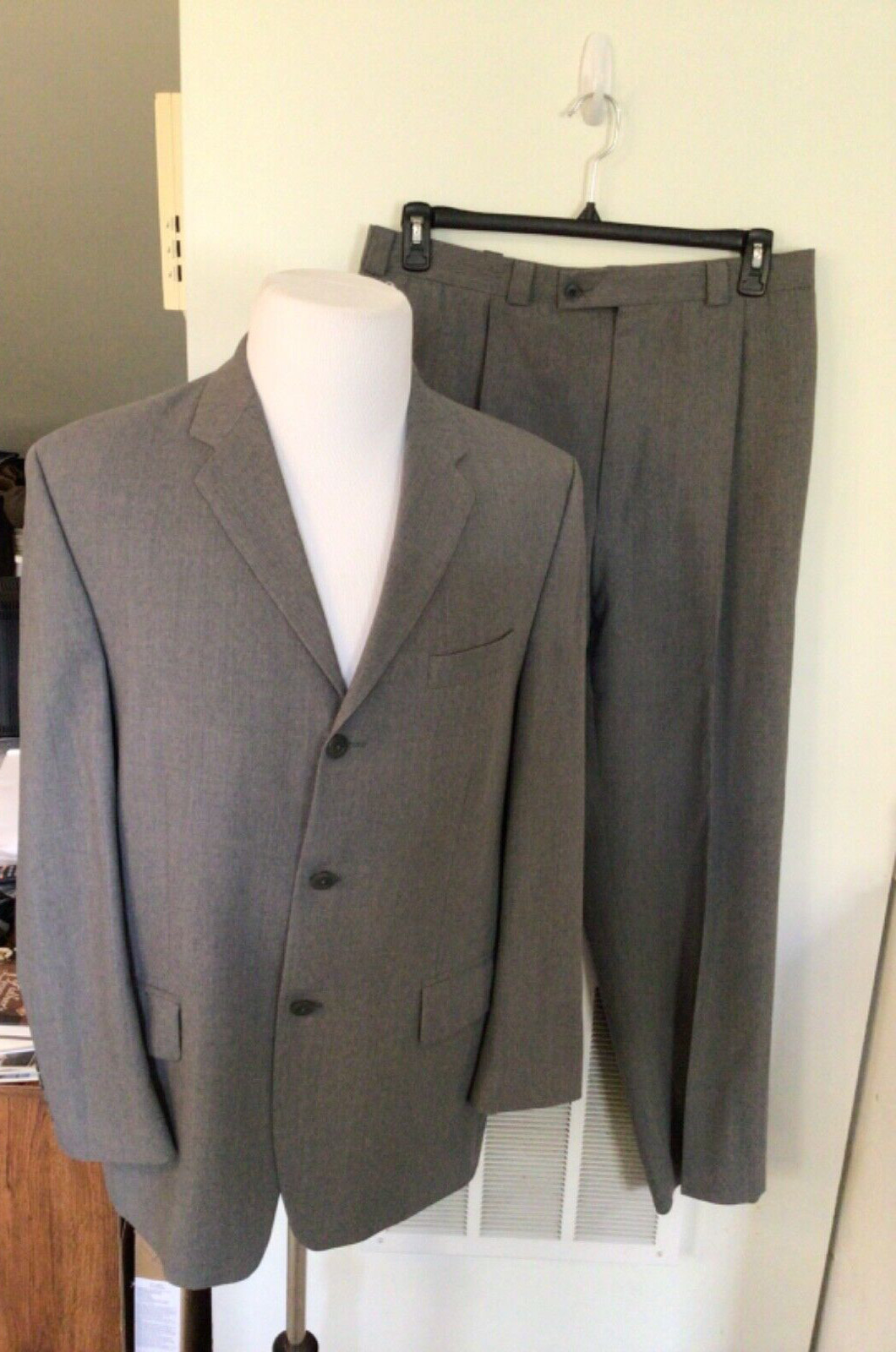 Men's DKNY Essentials Solid Gray Wool 3 Button 2P… - image 2