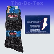 Jeans-Socken, original Jeans-Style, 80% Baumwolle, handgekettelt, robust, 3 Paar