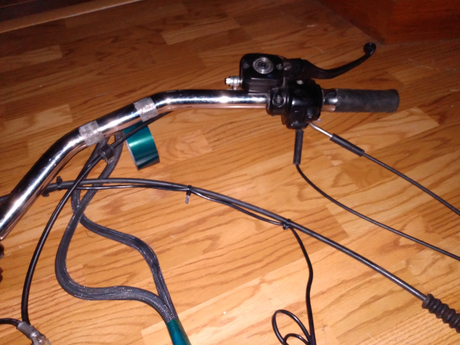 harley davidson dyna handle bars brake clutch levers chrome lines kit