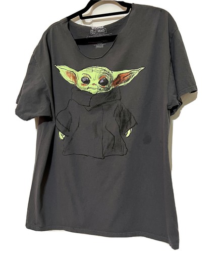 Star Wars Mad Engine Yoda XL 46-48 Unisex T-Shirt 100% Cotton Raw Edge Neck - Picture 4 of 6