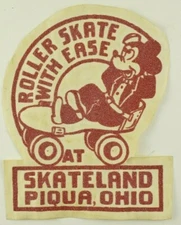 1930's-50's Roller Skate With Ease Skateland Piqua, OH. Skating Label B4