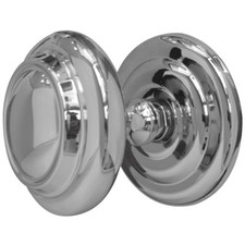 Centre Door Knob 102mm Diameter Polished / Satin Chrome Or Polished Brass - JV57