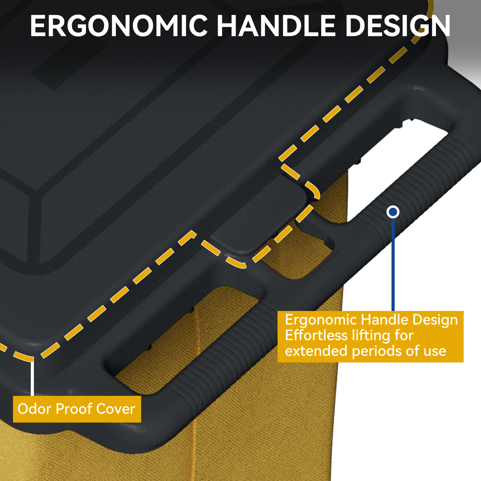 HOMIFLEX Cleaning Cart 3-Shelf Commercial Traditional Janitorial Cart w/PVC Bag