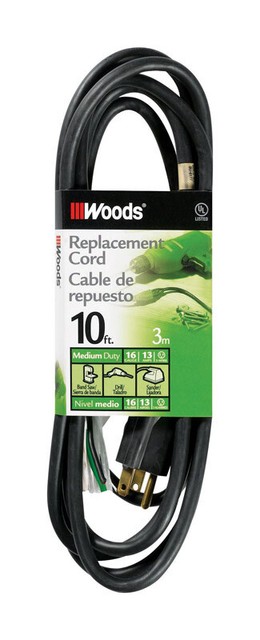 Woods 14 3 Sjew 125 Volt 10 Ft L Replacement Power Cord For Sale Online Ebay