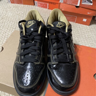 Nike Dunk Low Black Metallic Gold Patent 309324-001 Size 7  display picture 1