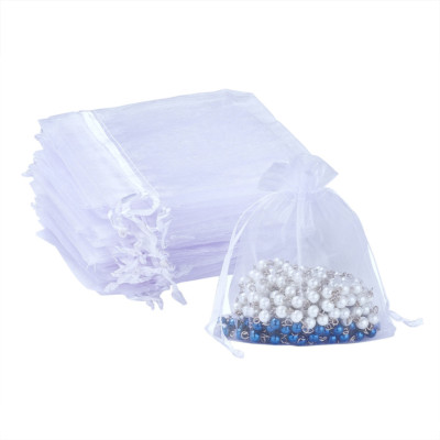 Weiß Kordelzug Organzabeutel für Süßigkeiten Schmuck Geschenkverpackung Mini Beutel Beutel