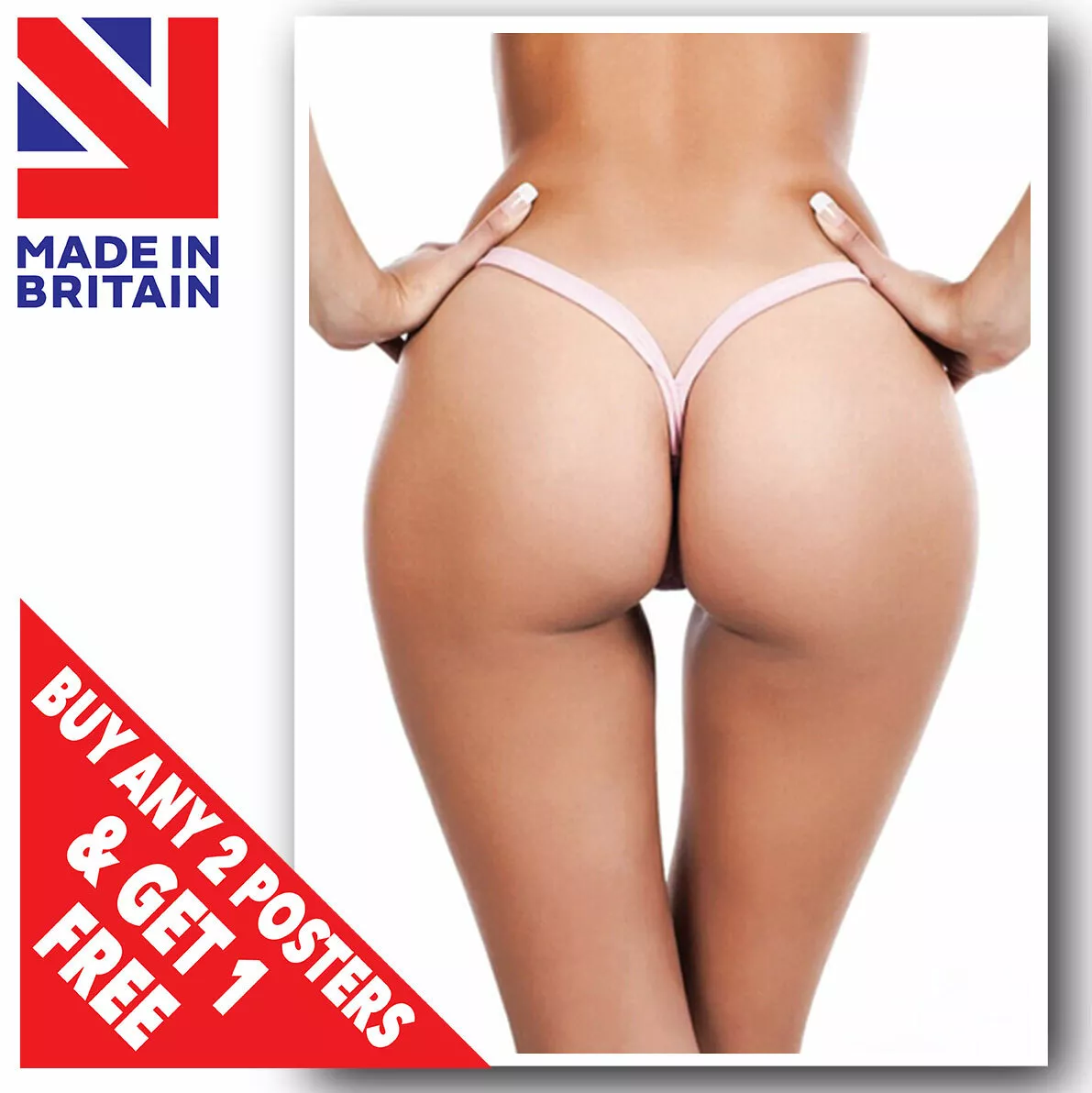 SEXY EROTIC HOT ASS BUM BOOTY NAKED GIRL POSTER PRINT A5 A4 A3 SIZE LAMINATED #3 eBay photo