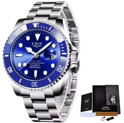 LIGE Herren Armbanduhr Mit Datum  Quarzuhren + Box 