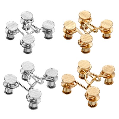 4pcs Waist Extender Buckle Jeans Button Pins Pants Tightener 2 Size Gold Silver