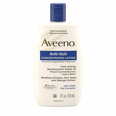 Aveeno Anti-Itch Concentrated Lotion Fast Acting Itch Relief 4 Fl Oz Pack of 6